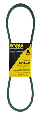 Hero Fractional Aramid Cord V-Belt Replacement, 1/2 in. x 40 in. A38K/4L400K