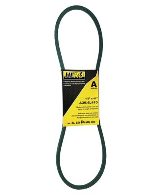 Hero Fractional Aramid Cord V-Belt Replacement, 1/2 in. x 41 in. A39K/4L410K