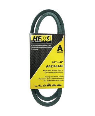 Hero Fractional Aramid Cord V-Belt Replacement, 1/2 in. x 44 in. A42K/4L440K