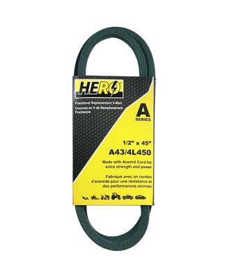 Hero Fractional Aramid Cord V-Belt Replacement, 1/2 in. x 45 in. A43K/4L450K