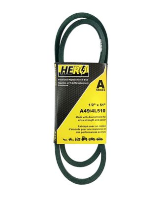 Hero Fractional Aramid Cord V-Belt Replacement, 1/2 in. x 51 in. A49K/4L510K