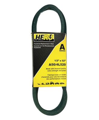 Hero Fractional Aramid Cord V-Belt Replacement, 1/2 in. x 52 in. A50K/4L520K