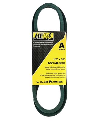 Hero Fractional Aramid Cord V-Belt Replacement, 1/2 in. x 53 in. A51K/4L530K