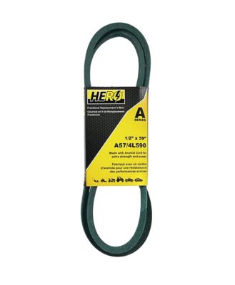 Hero 1/2 in. x 59 in. Fractional Aramid Cord V-Belt Replacement, A57K/4L590K