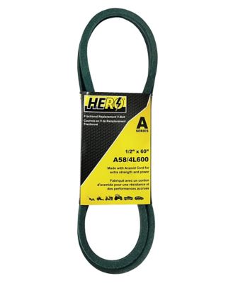 Hero Fractional Aramid Cord V-Belt Replacement, 1/2 in. x 60 in. A58K/4L600K