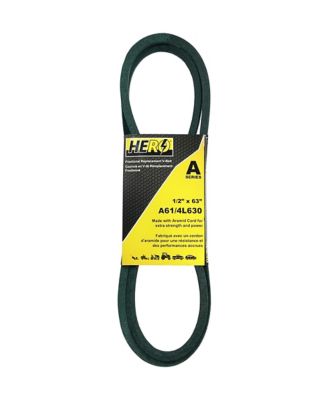 Hero Fractional Aramid Cord V-Belt Replacement, 1/2 in. x 63 in. A61K/4L630K