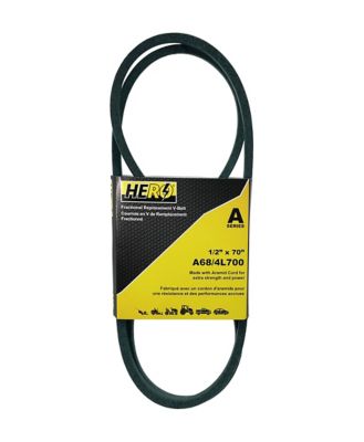 Hero Fractional Aramid Cord V-Belt Replacement, 1/2 in. x 70 in. A68K/4L700K