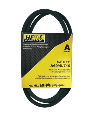 Hero Fractional Aramid Cord V-Belt Replacement, 1/2 in. x 71 in. A69K/4L710K