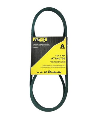 Hero 1/2 in. x 73 in. Fractional Aramid Cord V-Belt Replacement, A71K/4L730K
