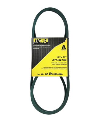 Hero Fractional Aramid Cord V-Belt Replacement, 1/2 in. x 73 in. A71K/4L730K