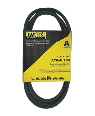 Hero Fractional Aramid Cord V-Belt Replacement, 1/2 in. x 78 in. A76K/4L780K