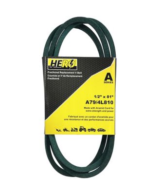 Hero Fractional Aramid Cord V-Belt Replacement, 1/2 in. x 81 in. A79K/4L810K