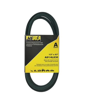 Hero Fractional Aramid Cord V-Belt Replacement, 1/2 in. x 83 in. A81K/4L830K