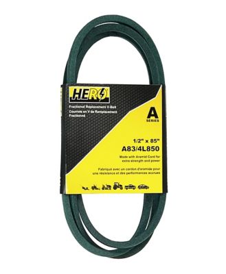 Hero Fractional Aramid Cord V-Belt Replacement, 1/2 in. x 85 in. A83K/4L850K