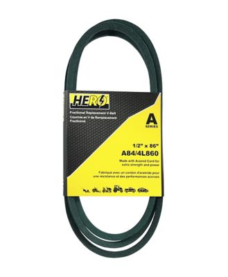 Hero Fractional Aramid Cord V-Belt Replacement, 1/2 in. x 86 in. A84K/4L860K