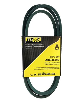 Hero Fractional Aramid Cord V-Belt Replacement, 1/2 in. x 88 in. A86K/4L880K