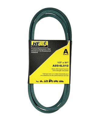 Hero Fractional Aramid Cord V-Belt Replacement, 1/2 in. x 91 in. A89K/4L910K