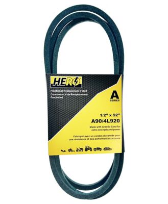 Hero Fractional Aramid Cord V-Belt Replacement, 1/2 in. x 92 in. A90K/4L920K