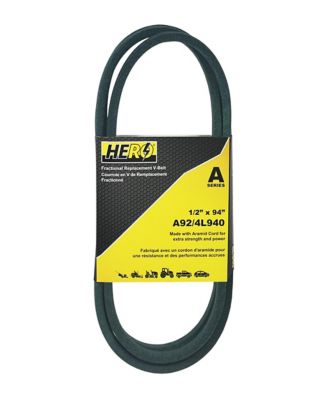 Hero Fractional Aramid Cord V-Belt Replacement, 1/2 in. x 94 in. A92K/4L940K