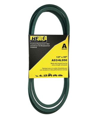 Hero Fractional Aramid Cord V-Belt Replacement, 1/2 in. x 95 in. A93K/4L950K