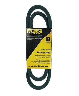 Hero Fractional Aramid Cord V-Belt Replacement, 5/8 in. x 49 in. B46K/5L490K