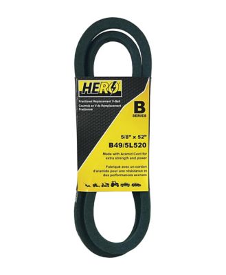 Hero Fractional Aramid Cord V-Belt Replacement, 5/8 in. x 52 in. B49K/5L520K