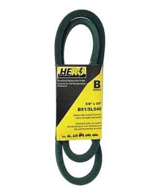 Hero Fractional Aramid Cord V-Belt Replacement, 5/8 in. x 54 in. B51K/5L540K