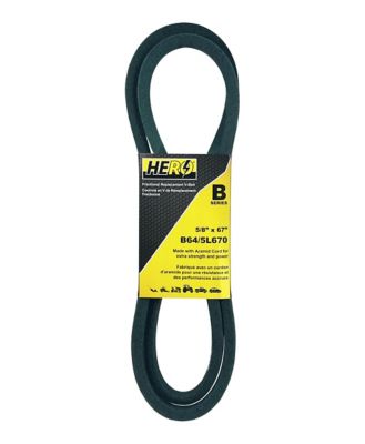 Hero Fractional Aramid Cord V-Belt Replacement, 5/8 in. x 67 in. B64K/5L670K