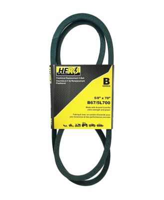 Hero Fractional Aramid Cord V-Belt Replacement, 5/8 in. x 70 in. B67K/5L700K