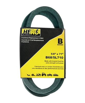 Hero Fractional Aramid Cord V-Belt Replacement, 5/8 in. x 71 in. B68K/5L710K