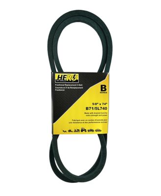 Hero Fractional Aramid Cord V-Belt Replacement, 5/8 in. x 74 in. B71K/5L740K