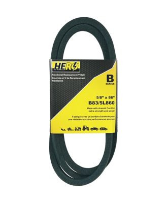 Hero Fractional Aramid Cord V-Belt Replacement, 5/8 in. x 86 in. B83K/5L860K