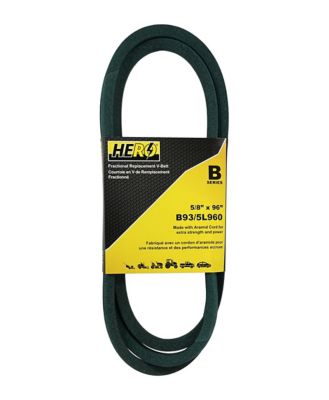 Hero Fractional Aramid Cord V-Belt Replacement, 5/8 in. x 96 in. B93K/5L960K