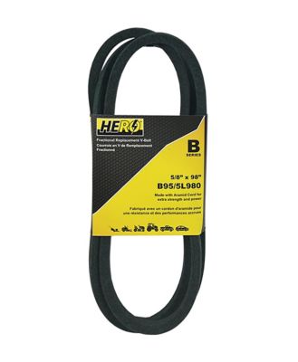 Hero Fractional Aramid Cord V-Belt Replacement, 5/8 in. x 98 in. B95K/5L980K