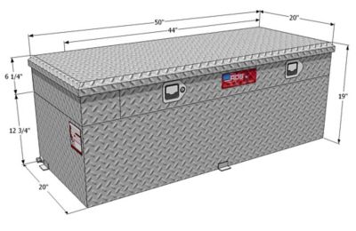 Image showing  51 gal. Auxiliary Fuel Tank Toolbox Combo Diamond Plate, 72746