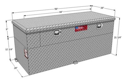 Image showing  51 gal. Auxiliary Aluminum Fuel Tank Toolbox Diamond Plate