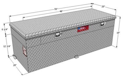 Image showing  60 gal. Auxiliary Fuel Tank Toolbox Combo Diamond Plate, 72743