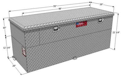 Image showing  60 gal. Auxiliary Fuel Tank Toolbox Combo Diamond Plate, 72744