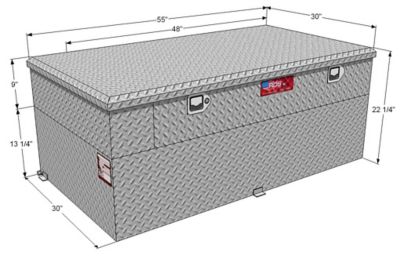 Image showing  91 gal. Auxiliary Fuel Tank Toolbox Combo Diamond Plate, 72748