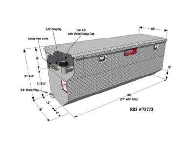 Image showing  41 gal. Auxiliary Fuel Tank Toolbox Combo Diamond Plate