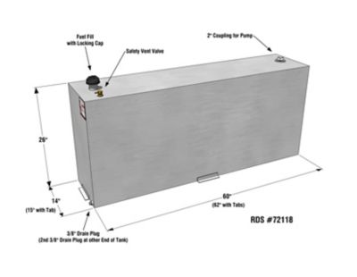 Image showing  90 gal. Vertical Fuel Transfer Tank Mill Finish