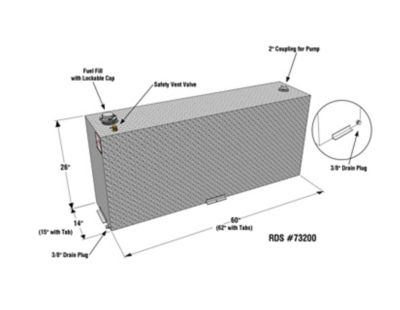 Image showing  90 gal. Vertical Fuel Transfer Tank Diamond Plate