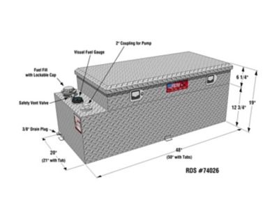Image showing  50 gal. Transfer Fuel Tank Combo Diamond Plate