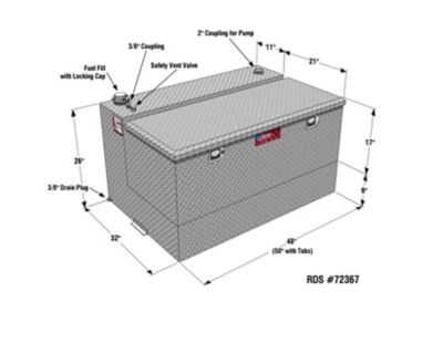Image showing  95 gal. L Transfer Fuel Tank Combo Diamond Plate