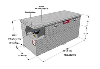 Image showing  50 gal. Transfer Fuel Tank Combo with Pump Diamond Plate