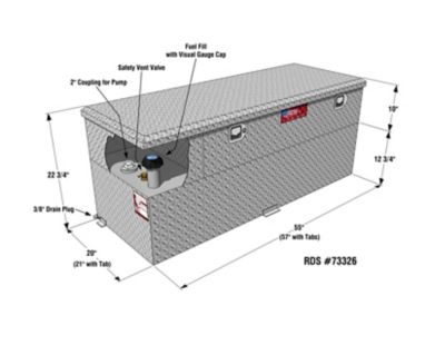 Image showing  60 gal. Transfer Fuel Tank Combo with Pump Diamond Plate