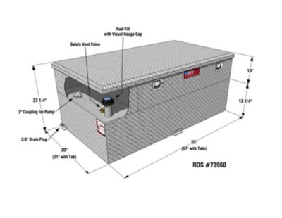 Image showing  90 gal. Transfer Fuel Tank Combo with Pump Diamond Plate, 73960
