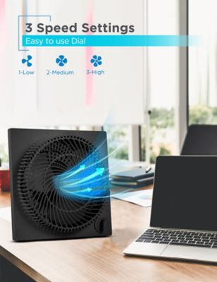Image showing  Portable 9 in. Box Fan, 3 Speed Settings & Self Standing
