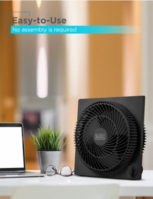 Image showing  Portable 9 in. Box Fan, 3 Speed Settings & Self Standing