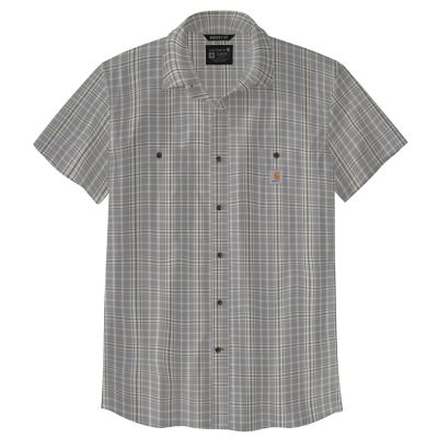 Image showing  Men's Rugged Flex Relaxed Fit Lightweight Plaid Short-Sleeve Button-Down Shirt